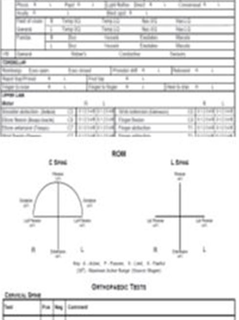 Neuro & Ortho Test Sheet